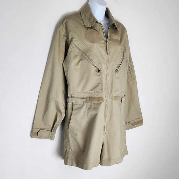 Good American Flight Suit Romper Women's Size 1 Postal Khaki New With Tags - Picture 2 of 16